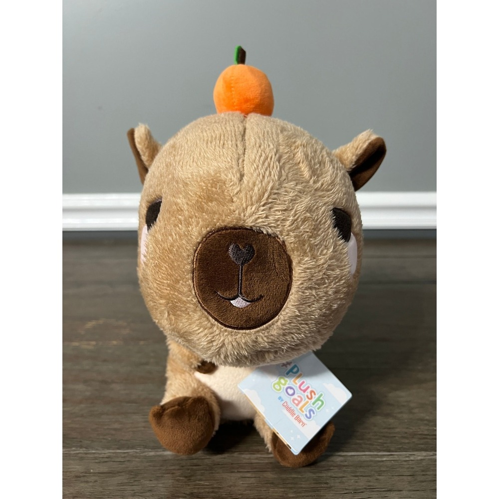 Cuddle Barn Plushgoals Capybara with Orange Plush Stuffed Animal NWT
